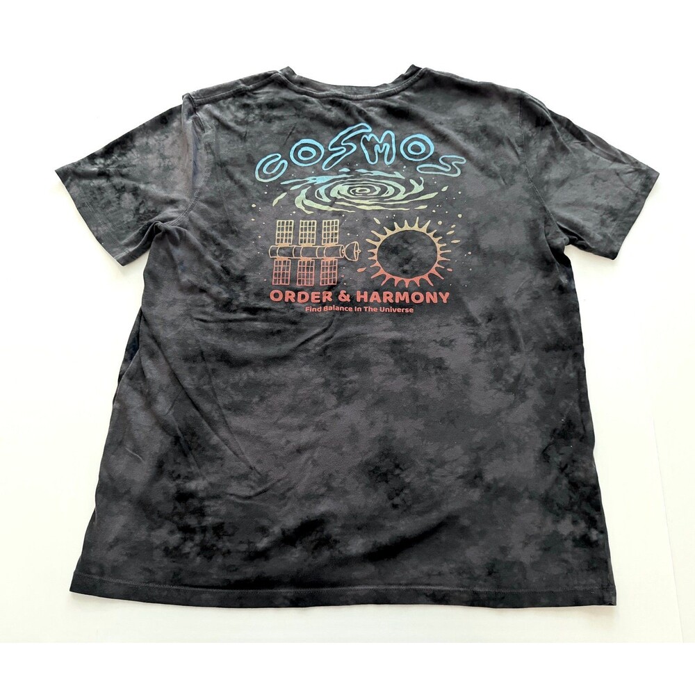 Old Navy Cosmos Order & Harmony Unisex Size Medium Black Gray Tie Dye T Shirt